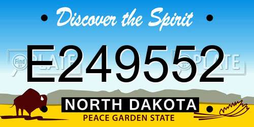 E249552 North Dakota License Plate
