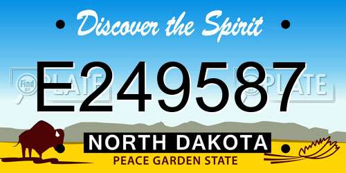 E249587 North Dakota License Plate