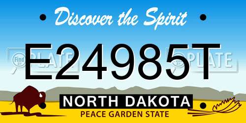 E24985T North Dakota License Plate