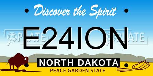 E24ION North Dakota License Plate