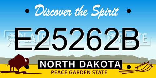 E25262B North Dakota License Plate