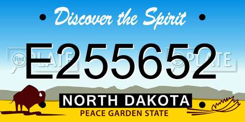 E255652 North Dakota License Plate
