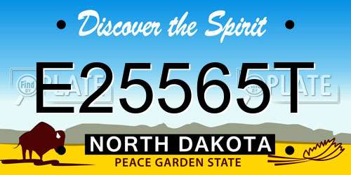E25565T North Dakota License Plate