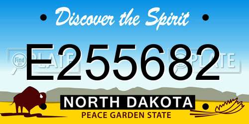 E255682 North Dakota License Plate