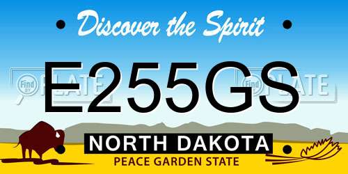 E255GS North Dakota License Plate