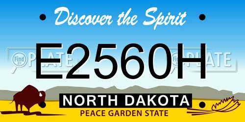 E2560H North Dakota License Plate