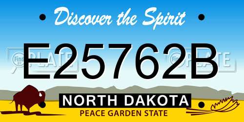 E25762B North Dakota License Plate
