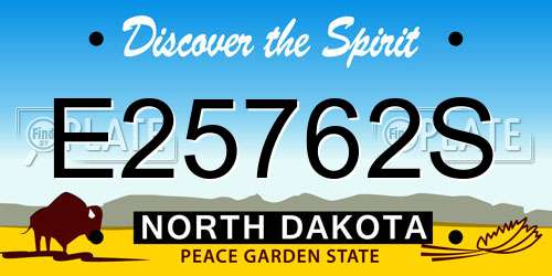 E25762S North Dakota License Plate
