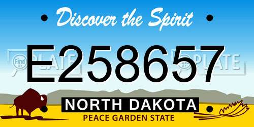 E258657 North Dakota License Plate