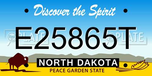 E25865T North Dakota License Plate