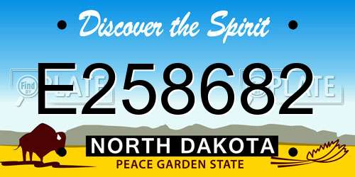 E258682 North Dakota License Plate