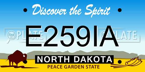 E259IA North Dakota License Plate