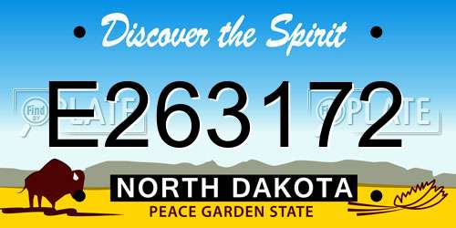 E263172 North Dakota License Plate