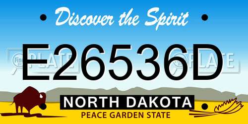 E26536D North Dakota License Plate