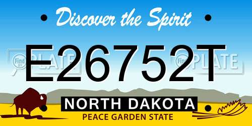 E26752T North Dakota License Plate