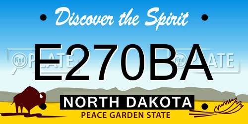 E270BA North Dakota License Plate