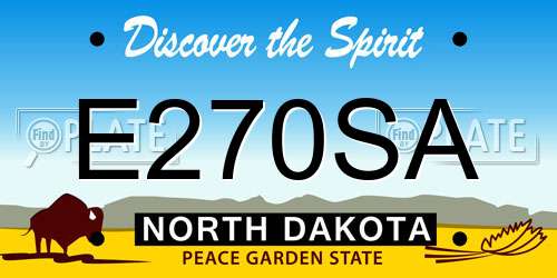E270SA North Dakota License Plate