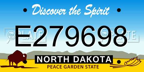 E279698 North Dakota License Plate