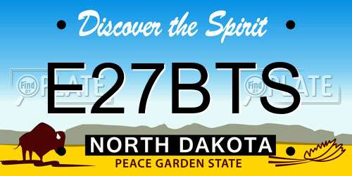 E27BTS North Dakota License Plate