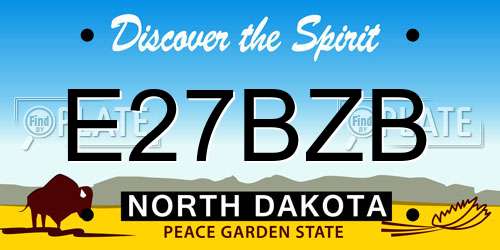 E27BZB North Dakota License Plate