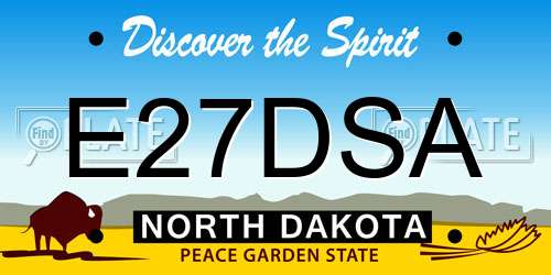 E27DSA North Dakota License Plate