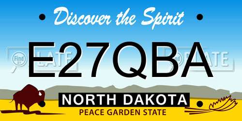 E27QBA North Dakota License Plate