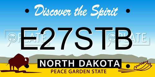 E27STB North Dakota License Plate