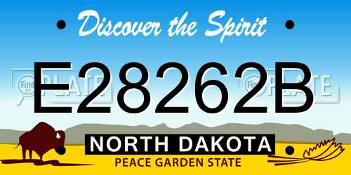 E28262B North Dakota License Plate