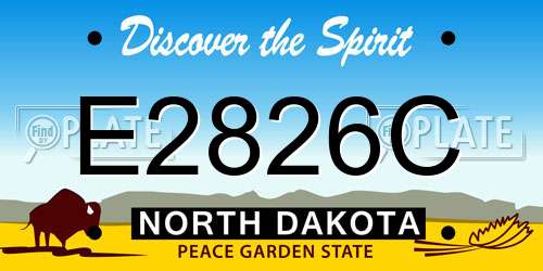 E2826C North Dakota License Plate