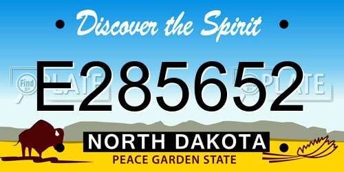 E285652 North Dakota License Plate