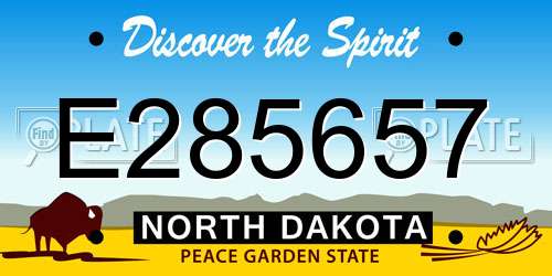 E285657 North Dakota License Plate