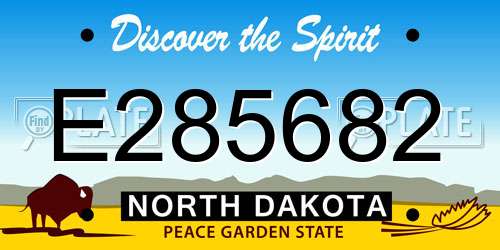 E285682 North Dakota License Plate