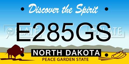 E285GS North Dakota License Plate