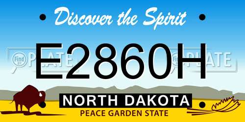 E2860H North Dakota License Plate