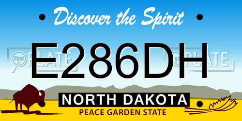 E286DH North Dakota License Plate