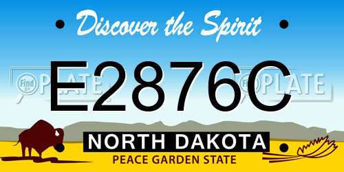 E2876C North Dakota License Plate