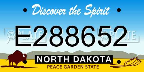 E288652 North Dakota License Plate