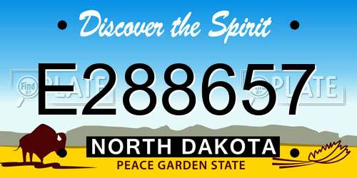 E288657 North Dakota License Plate