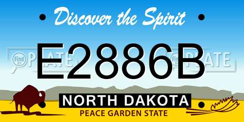 E2886B North Dakota License Plate
