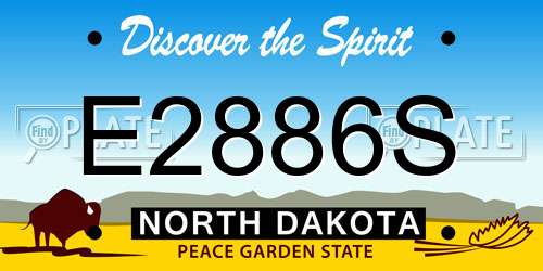 E2886S North Dakota License Plate