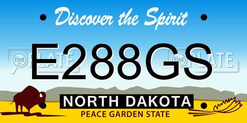 E288GS North Dakota License Plate