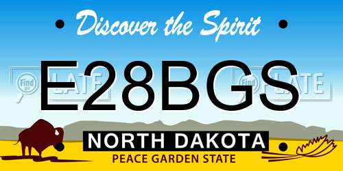 E28BGS North Dakota License Plate