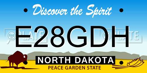 E28GDH North Dakota License Plate