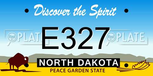 E327 North Dakota License Plate