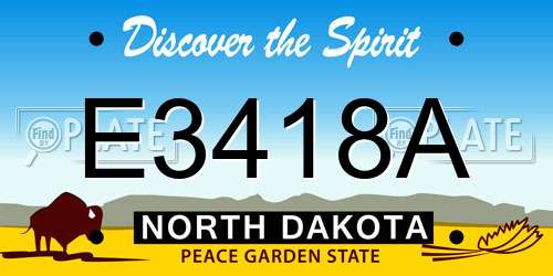 E3418A North Dakota License Plate