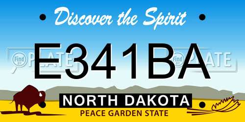 E341BA North Dakota License Plate