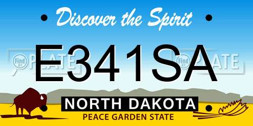 E341SA North Dakota License Plate