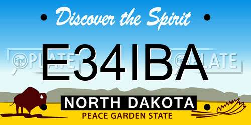 E34IBA North Dakota License Plate