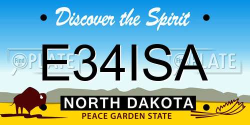 E34ISA North Dakota License Plate