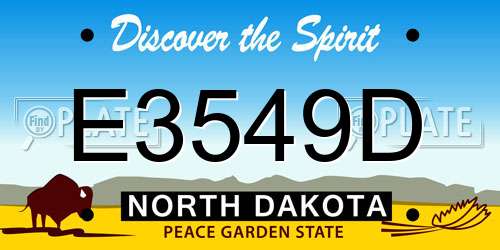 E3549D North Dakota License Plate